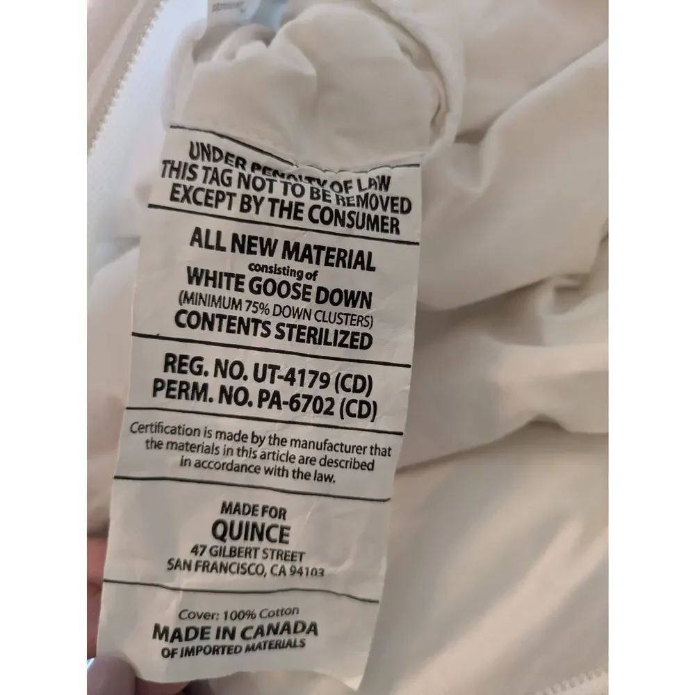NEW Quince KING Luxe Goose Down Duvet Insert Lightweight Comforter